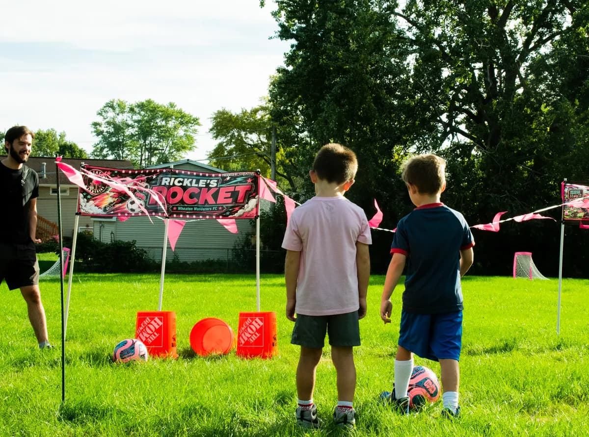 Wheaton Wanderers FC players during a competitive match